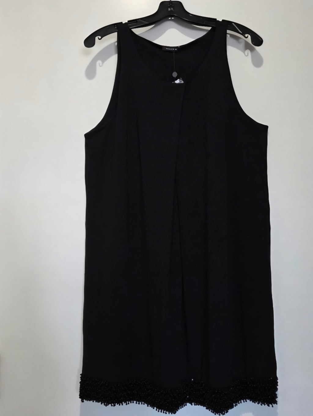 Magaschoni Cotton-Blend Jersey Dress With Bead Embellishment, Black, Large, Nwt